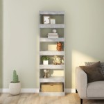 vidaXL Bibliotecă/Separator cameră, gri beton, 60x30x198 cm