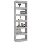 vidaXL Bibliotecă/Separator cameră, gri beton, 60x30x198 cm