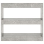 vidaXL Bibliotecă/Separator cameră, gri beton, 80x30x72 cm