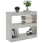 vidaXL Bibliotecă/Separator cameră, gri beton, 80x30x72 cm