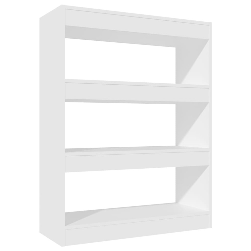 vidaXL Bibliotecă/Separator cameră, alb, 80x30x103 cm, lemn compozit