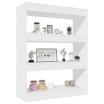 vidaXL Bibliotecă/Separator cameră, alb, 80x30x103 cm, lemn compozit vidaXL Bibliotecă/Separator cameră, alb, 80x30x103 cm, lemn compozit