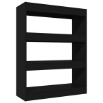 vidaXL Bibliotecă/Separator cameră, negru, 80x30x103 cm, lemn compozit vidaXL Bibliotecă/Separator cameră, negru, 80x30x103 cm, lemn compozit