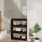 vidaXL Bibliotecă/Separator cameră, negru, 80x30x103 cm, lemn compozit vidaXL Bibliotecă/Separator cameră, negru, 80x30x103 cm, lemn compozit