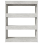 vidaXL Bibliotecă/Separator cameră gri beton 80x30x103cm lemn compozit