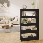 vidaXL Bibliotecă/Separator cameră, negru, 80x30x135 cm, PAL vidaXL Bibliotecă/Separator cameră, negru, 80x30x135 cm, PAL