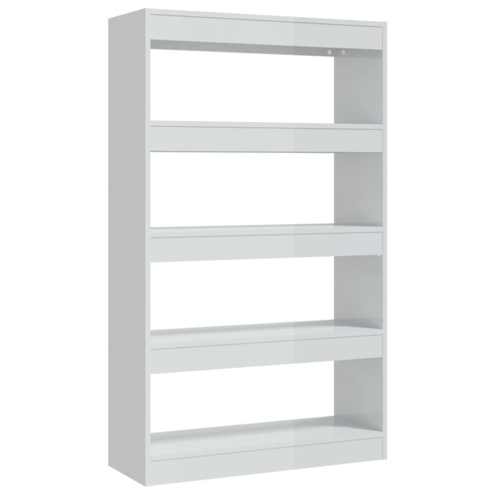 vidaXL Bibliotecă/Separator cameră, alb extralucios, 80x30x135 cm PAL