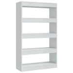 vidaXL Bibliotecă/Separator cameră, alb extralucios, 80x30x135 cm PAL