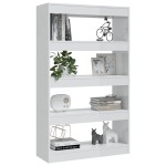 vidaXL Bibliotecă/Separator cameră, alb extralucios, 80x30x135 cm PAL
