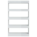 vidaXL Bibliotecă/Separator cameră, alb extralucios, 80x30x135 cm PAL