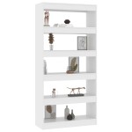 vidaXL Bibliotecă/Separator cameră, alb, 80x30x166 cm, PAL