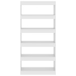 vidaXL Bibliotecă/Separator cameră, alb, 80x30x166 cm, PAL