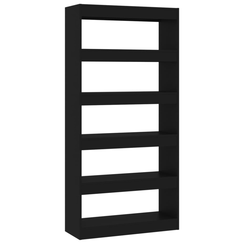 vidaXL Bibliotecă/Separator cameră, negru, 80x30x166 cm, PAL