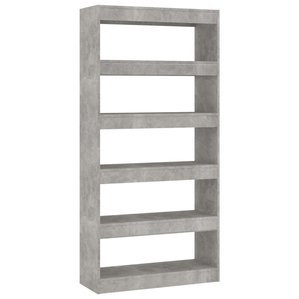 vidaXL Bibliotecă/Separator cameră, gri beton, 80x30x166 cm, PAL
