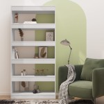 vidaXL Bibliotecă/Separator cameră, alb lucios, 80x30x166 cm, PAL