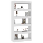vidaXL Bibliotecă/Separator cameră, alb lucios, 80x30x166 cm, PAL