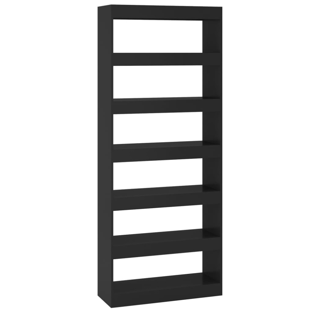 vidaXL Bibliotecă/Separator cameră, negru, 80x30x198 cm, PAL