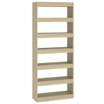 vidaXL Bibliotecă/Separator cameră, stejar sonoma, 80x30x198 cm, PAL vidaXL Bibliotecă/Separator cameră, stejar sonoma, 80x30x198 cm, PAL