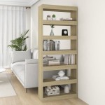 vidaXL Bibliotecă/Separator cameră, stejar sonoma, 80x30x198 cm, PAL vidaXL Bibliotecă/Separator cameră, stejar sonoma, 80x30x198 cm, PAL