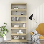 vidaXL Bibliotecă/Separator cameră, stejar sonoma, 80x30x198 cm, PAL vidaXL Bibliotecă/Separator cameră, stejar sonoma, 80x30x198 cm, PAL