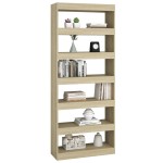 vidaXL Bibliotecă/Separator cameră, stejar sonoma, 80x30x198 cm, PAL vidaXL Bibliotecă/Separator cameră, stejar sonoma, 80x30x198 cm, PAL