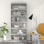 vidaXL Bibliotecă/Separator cameră, gri beton, 80x30x198 cm, PAL vidaXL Bibliotecă/Separator cameră, gri beton, 80x30x198 cm, PAL