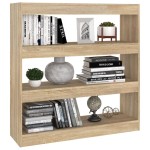 vidaXL Bibliotecă/Separator cameră, stejar sonoma, 100x30x103 cm vidaXL Bibliotecă/Separator cameră, stejar sonoma, 100x30x103 cm