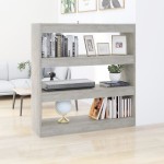 vidaXL Bibliotecă/Separator cameră, gri beton, 100x30x103 cm vidaXL Bibliotecă/Separator cameră, gri beton, 100x30x103 cm