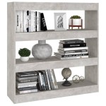 vidaXL Bibliotecă/Separator cameră, gri beton, 100x30x103 cm vidaXL Bibliotecă/Separator cameră, gri beton, 100x30x103 cm