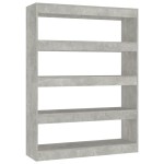 vidaXL Bibliotecă/Separator cameră, gri beton, 100x30x135 cm