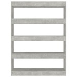 vidaXL Bibliotecă/Separator cameră, gri beton, 100x30x135 cm