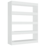 vidaXL Bibliotecă/Separator cameră, alb extralucios, 100x30x135 cm vidaXL Bibliotecă/Separator cameră, alb extralucios, 100x30x135 cm