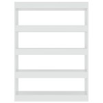 vidaXL Bibliotecă/Separator cameră, alb extralucios, 100x30x135 cm vidaXL Bibliotecă/Separator cameră, alb extralucios, 100x30x135 cm