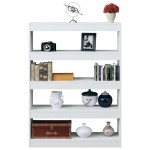 vidaXL Bibliotecă/Separator cameră, alb extralucios, 100x30x135 cm vidaXL Bibliotecă/Separator cameră, alb extralucios, 100x30x135 cm