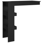 vidaXL Masă bar de perete, negru, 102x45x103,5 cm, lemn compozit