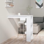 vidaXL Masă bar de perete alb extralucios 102x45x103,5cm lemn compozit vidaXL Masă bar de perete alb extralucios 102x45x103,5cm lemn compozit