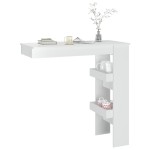 vidaXL Masă bar de perete alb extralucios 102x45x103,5cm lemn compozit vidaXL Masă bar de perete alb extralucios 102x45x103,5cm lemn compozit