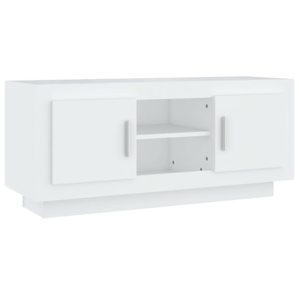 vidaXL Comodă TV, alb, 102x35x45 cm, lemn prelucrat