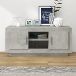 vidaXL Comodă TV, gri beton, 102x35x45 cm, lemn prelucrat vidaXL Comodă TV, gri beton, 102x35x45 cm, lemn prelucrat