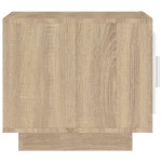 vidaXL Măsuță de cafea alb și stejar sonoma 51x50x45 cm lemn prelucrat vidaXL Măsuță de cafea alb și stejar sonoma 51x50x45 cm lemn prelucrat