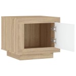 vidaXL Măsuță de cafea alb și stejar sonoma 51x50x45 cm lemn prelucrat vidaXL Măsuță de cafea alb și stejar sonoma 51x50x45 cm lemn prelucrat