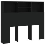 vidaXL Tăblie de pat cu dulap, negru, 120x19x103,5 cm vidaXL Tăblie de pat cu dulap, negru, 120x19x103,5 cm