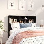 vidaXL Tăblie de pat cu dulap, negru, 120x19x103,5 cm vidaXL Tăblie de pat cu dulap, negru, 120x19x103,5 cm