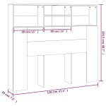 vidaXL Tăblie de pat cu dulap, negru, 120x19x103,5 cm vidaXL Tăblie de pat cu dulap, negru, 120x19x103,5 cm