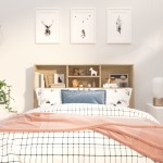 vidaXL Tăblie de pat cu dulap, stejar sonoma, 120x19x103,5 cm vidaXL Tăblie de pat cu dulap, stejar sonoma, 120x19x103,5 cm