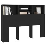vidaXL Tăblie de pat cu dulap, negru, 140x19x103,5 cm vidaXL Tăblie de pat cu dulap, negru, 140x19x103,5 cm