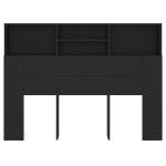 vidaXL Tăblie de pat cu dulap, negru, 140x19x103,5 cm vidaXL Tăblie de pat cu dulap, negru, 140x19x103,5 cm