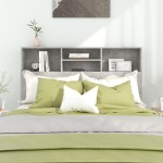 vidaXL Tăblie de pat cu dulap, gri beton, 140x19x103,5 cm vidaXL Tăblie de pat cu dulap, gri beton, 140x19x103,5 cm
