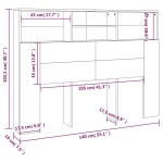vidaXL Tăblie de pat cu dulap, gri beton, 140x19x103,5 cm vidaXL Tăblie de pat cu dulap, gri beton, 140x19x103,5 cm