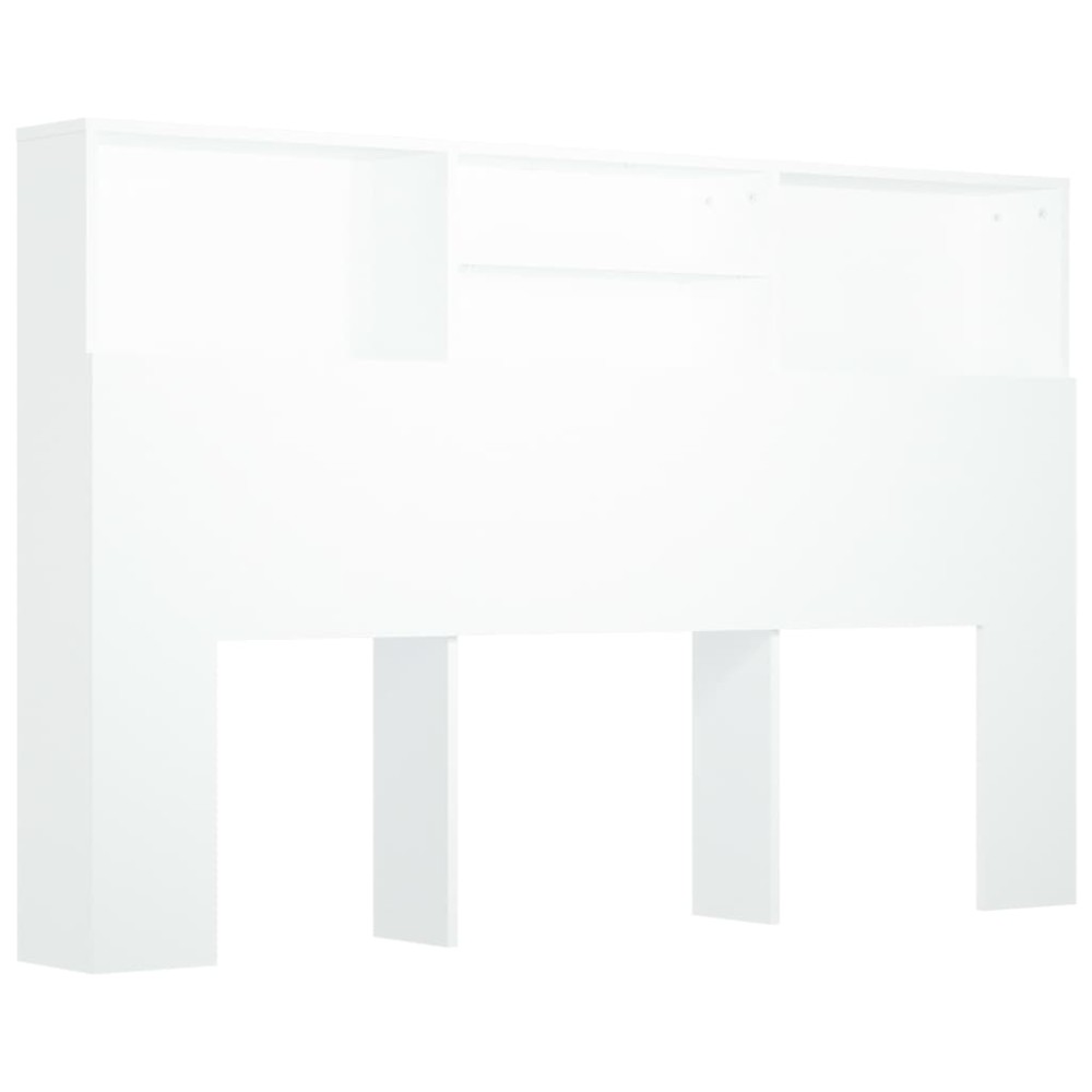 vidaXL Tăblie de pat cu dulap, alb, 160x19x103,5 cm
